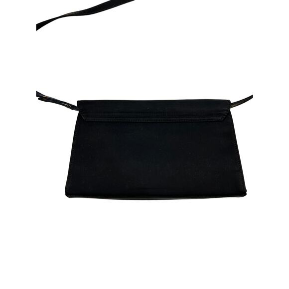 Diahann Carroll Black Satin Handbag/Clutch Detachable Strap Evening GLAM Retro - Picture 6 of 6